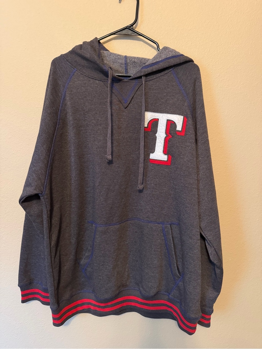 NWT Texas Rangers MLB Stitches Men's XL Hoodie Charcoal Gray Pullover Sweatshirt